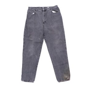 80s IOU Mens 36x32 Streetwear Tapered Jeans Black